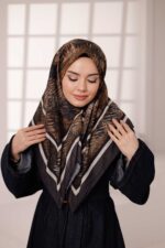 İz Desen Soft Eşarp - Acı Kahve - Görsel 5