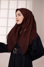 Mosaic Desen Soft Eşarp - Koyu Kiremit