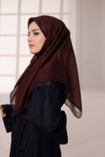 Mosaic Desen Soft Eşarp - Koyu Kiremit - Görsel 5