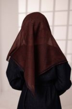 Mosaic Desen Soft Eşarp - Koyu Kiremit - Görsel 6