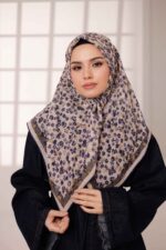 Flora Desen Soft Eşarp - Bej Lavanta - Görsel 2