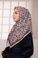 Flora Desen Soft Eşarp - Bej Lavanta - Görsel 5