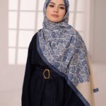 Nevra Desen Soft Şal - Mavi