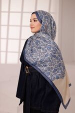 Nevra Desen Soft Şal - Mavi - Görsel 5