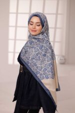 Nevra Desen Soft Şal - Mavi - Görsel 3