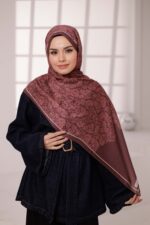 Nevra Desen Soft Şal - Gül Kurusu - Görsel 4
