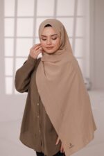 Organic Dubai Şal - Karamel - Görsel 5