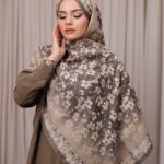 Flora Desen Soft Şal - Toprak