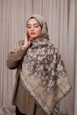 Flora Desen Soft Şal - Toprak