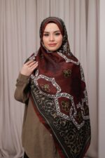 Rüveyda Premium Soft Şal - Koyu Kiremit - Görsel 2