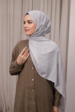 Organic Dubai Şal - Gümüş - Görsel 5