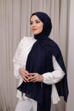 Organic Dubai Şal - Lacivert - Görsel 3