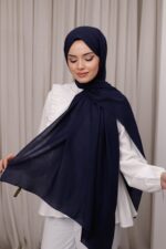 Organic Dubai Şal - Lacivert - Görsel 6