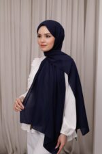 Organic Dubai Şal - Lacivert - Görsel 5