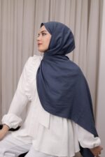 Organic Dubai Şal - Füme Mavi - Görsel 5