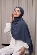 Organic Dubai Şal - Füme Mavi - Görsel 4