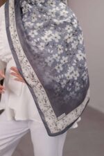 Flora Desen Soft Şal - Gümüş - Görsel 6