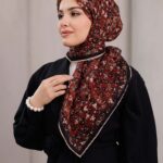 Flora Desen Soft Eşarp - Kiremit