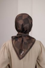 Mosaic Desen Soft Eşarp - Kahve - Görsel 7