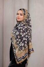 Flora Desen Soft Şal - Latte - Görsel 6