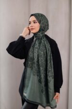 Nevra Desen Soft Şal - Dumanlı Yeşil - Görsel 3