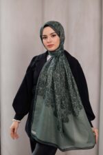 Nevra Desen Soft Şal - Dumanlı Yeşil