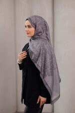 Nevra Desen Soft Şal - Gri - Görsel 7