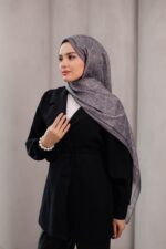 Nevra Desen Soft Şal - Gri - Görsel 5