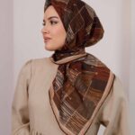 Nota Desen Soft Eşarp - Karamel Kahve