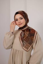 Nota Desen Soft Eşarp - Karamel Kahve - Görsel 2
