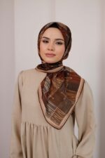 Nota Desen Soft Eşarp - Karamel Kahve - Görsel 5