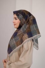 Nota Desen Soft Eşarp - Kahve Mavi - Görsel 6