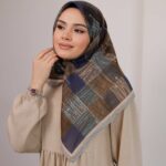 Nota Desen Soft Eşarp - Kahve Mavi