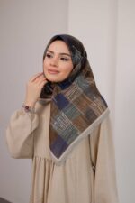 Nota Desen Soft Eşarp - Kahve Mavi