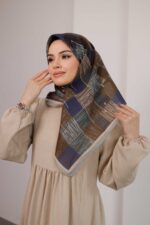 Nota Desen Soft Eşarp - Kahve Mavi - Görsel 5