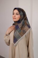 Nota Desen Soft Eşarp - Kahve Mavi - Görsel 3