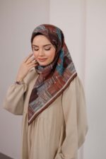 Nota Desen Soft Eşarp - Karamel Mavi - Görsel 6