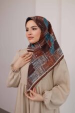 Nota Desen Soft Eşarp - Karamel Mavi - Görsel 4