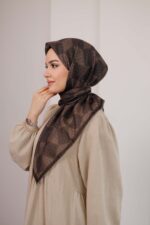 Mosaic Desen Soft Eşarp - Kahve - Görsel 6