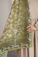 Flora Desen Soft Şal - Yeşil - Görsel 6