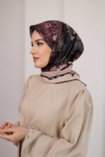 İz Desen Soft Eşarp - Gül Kurusu - Görsel 4