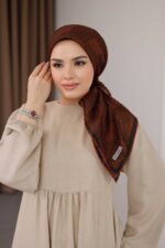 Mosaic Desen Soft Eşarp - Kiremit