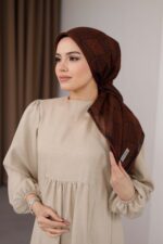 Mosaic Desen Soft Eşarp - Kiremit - Görsel 2