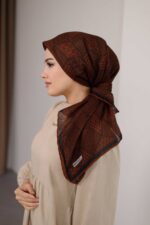 Mosaic Desen Soft Eşarp - Kiremit - Görsel 6