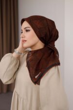 Mosaic Desen Soft Eşarp - Kiremit - Görsel 4