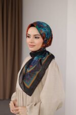 İz Desen Soft Eşarp - Kiremit - Görsel 5