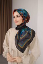 İz Desen Soft Eşarp - Kiremit - Görsel 4