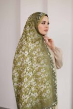 Flora Desen Soft Şal - Yeşil - Görsel 3