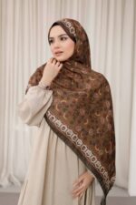 Alya Desen Soft Şal - Kahve - Görsel 5