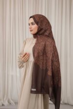 Nevra Desen Soft Şal - Kahve